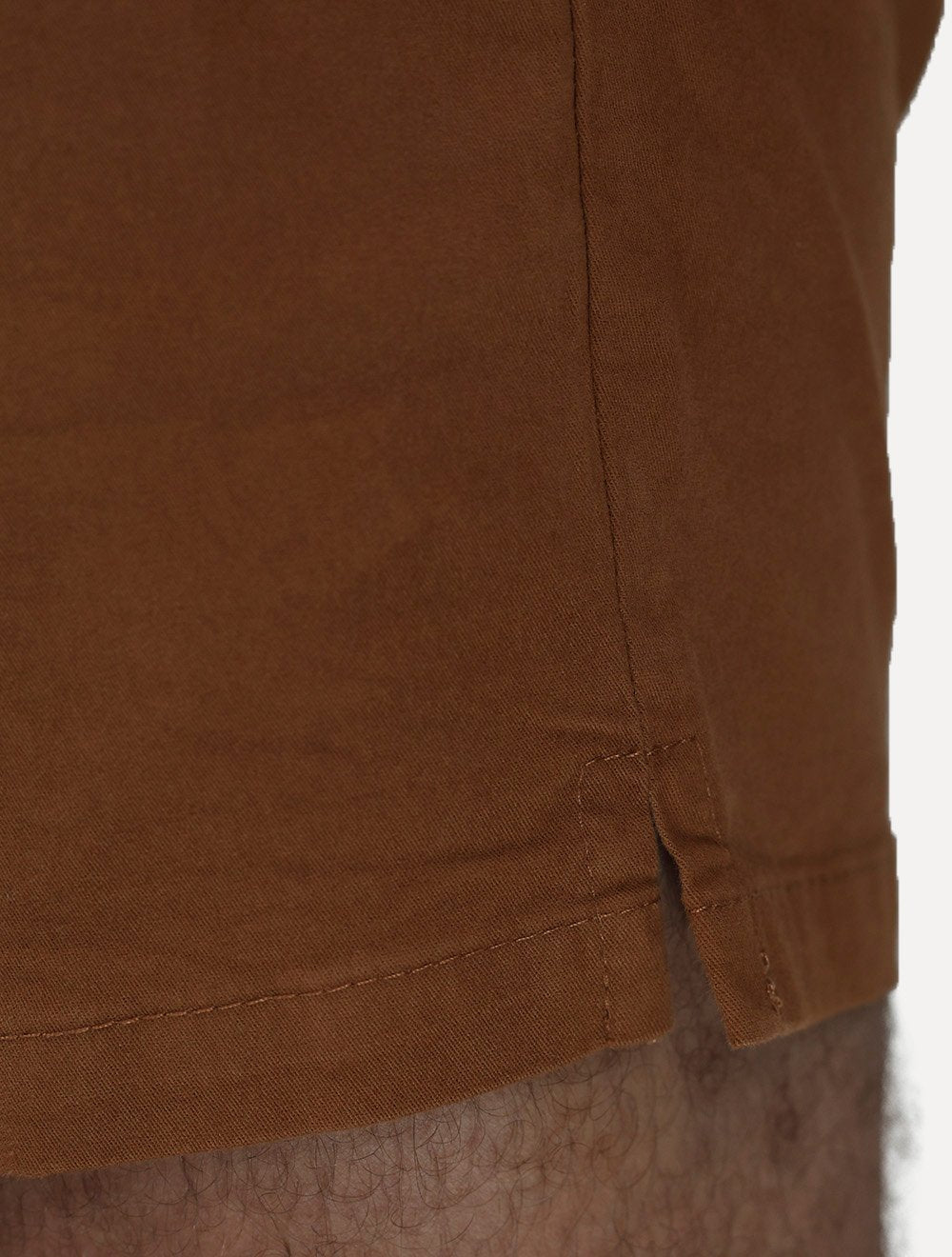 Short King & Joe Masculina Sarja Flex Twill Peach Marrom
