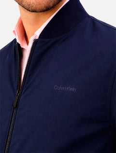 Jaqueta Calvin Klein Masculina Bomber Logo Full Zip Azul Marinho