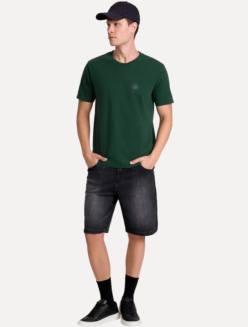 Camiseta John John Masculina Regular Fit Light Transfer Verde Escuro