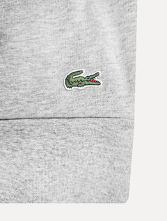 Moletom Lacoste Masculino Hoodie Classic Fit Cotton Fleece Logo Cinza Mescla
