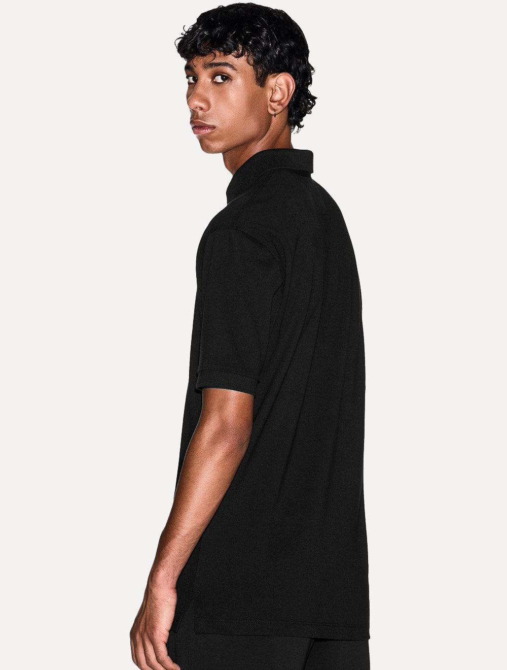 Polo Armani Exchange Masculina Regular Fit Logo Icon AX Preta