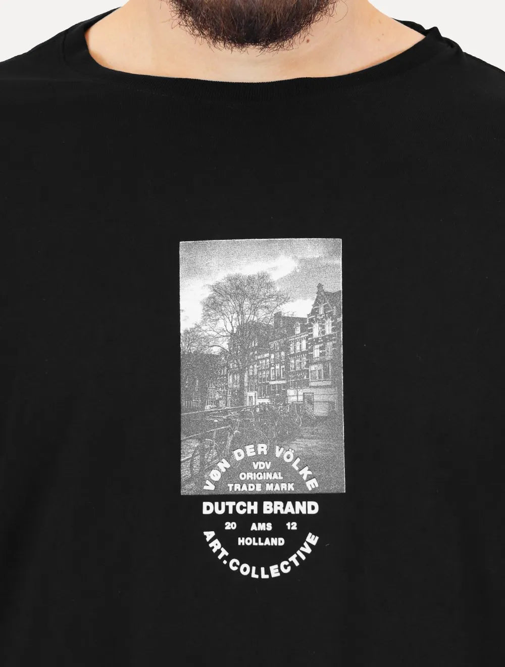 Camiseta Von der Volke Masculina Origineel AMS Holland Preta