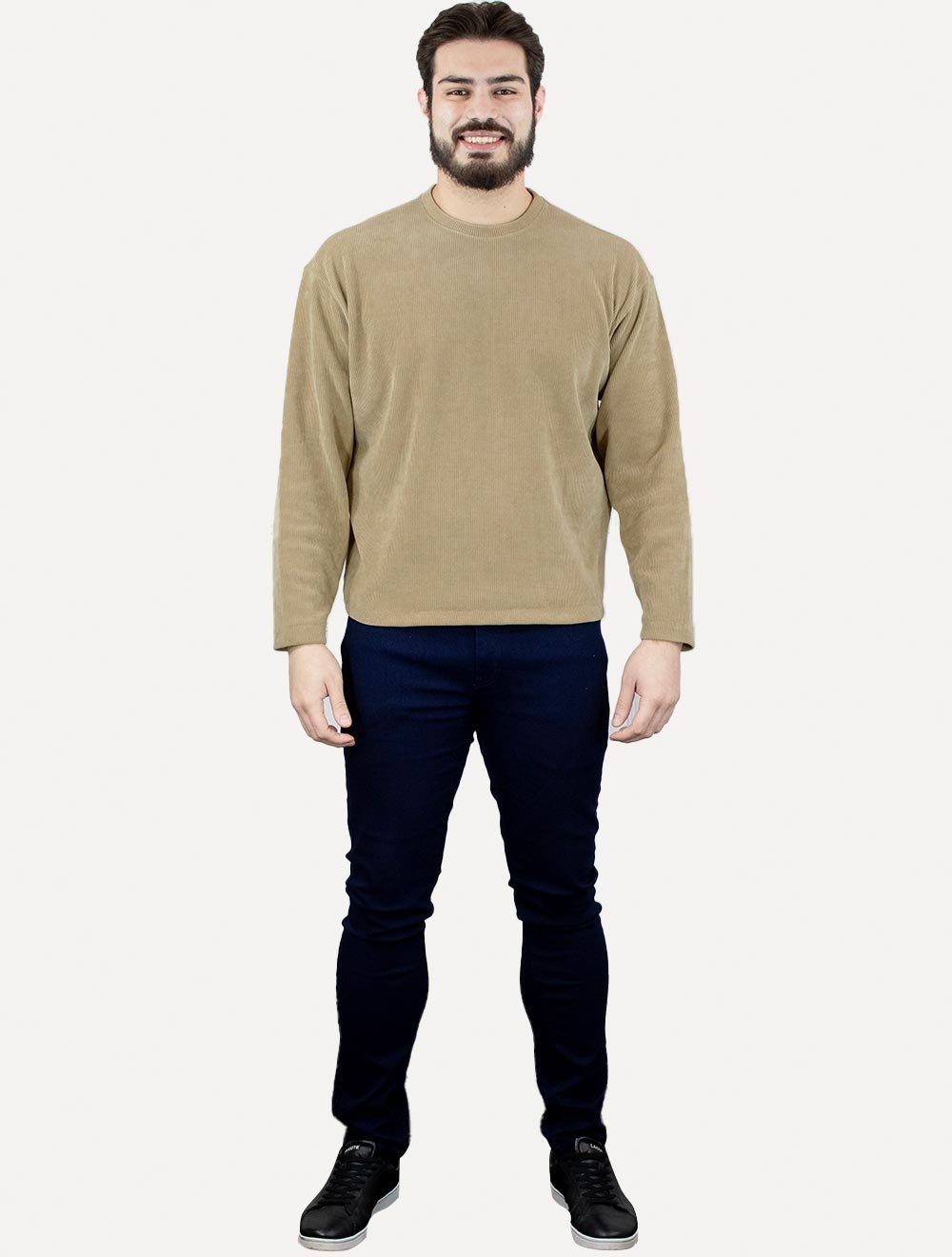 Moletom Osklen Masculino Denver Canelado Cáqui