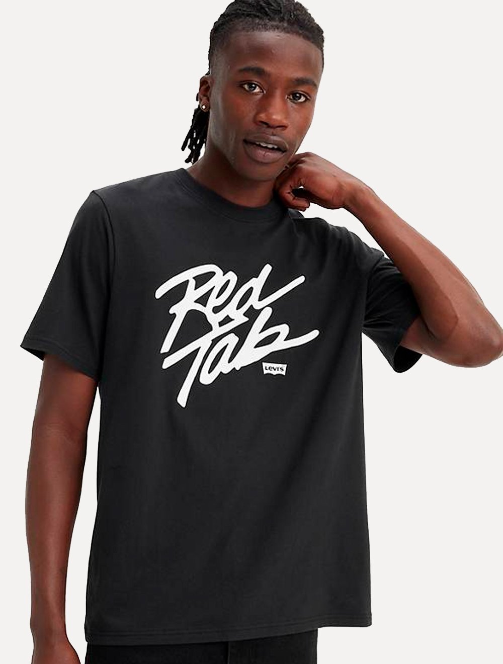 Camiseta Levis Masculina Red Tab Script Preta
