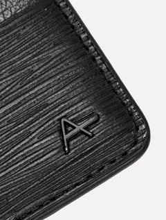 Carteira Aramis Masculina Porta-Cartão Couro Soft Textura Preta