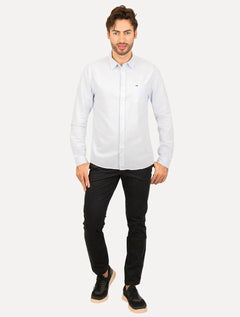 Camisa Tommy Jeans Masculina Regular Classic Oxford Pocket Azul Claro