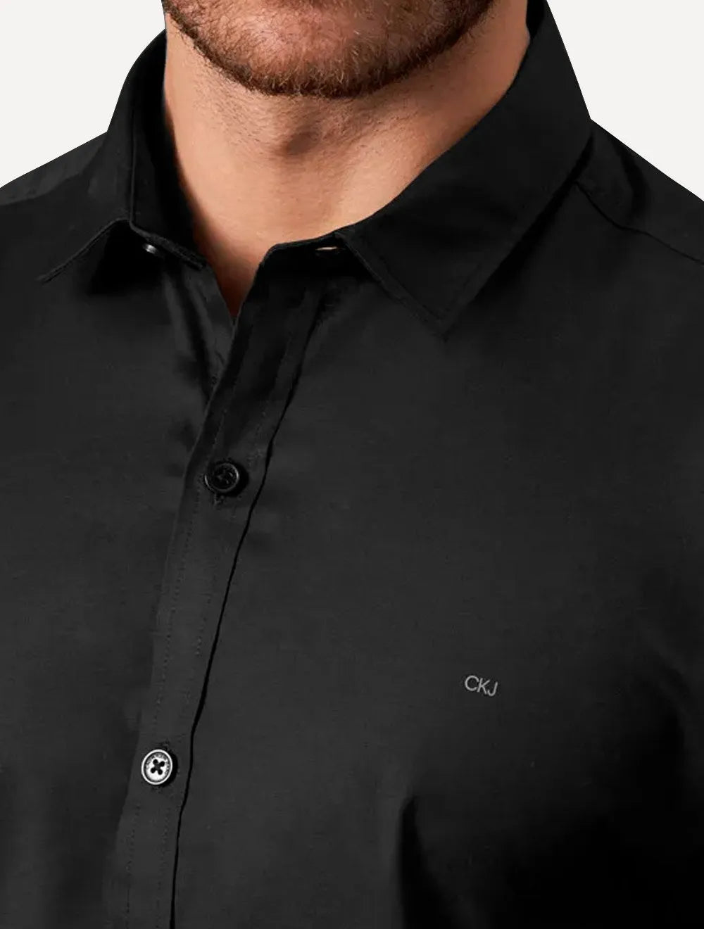 Camisa Calvin Klein Jeans Slim Fit New CKJ Logo Preta