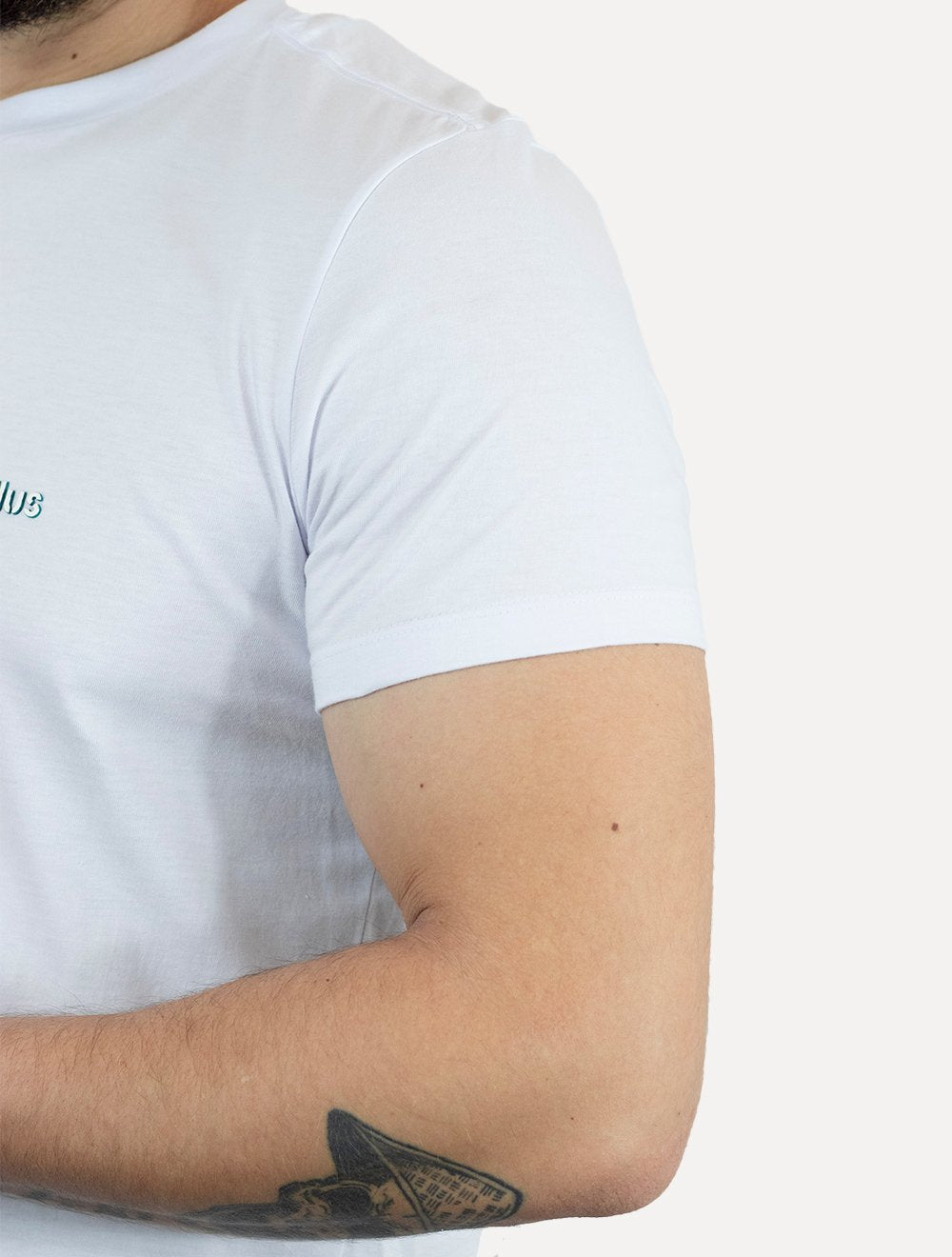 Camiseta Ellus Masculina Cotton Fine Duocolor Classic Branca