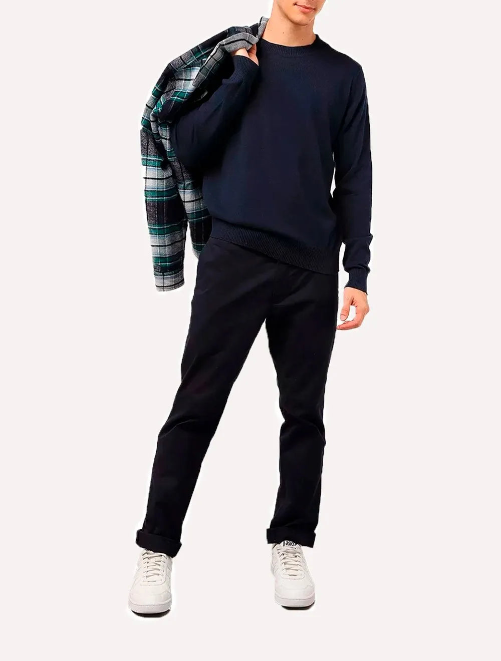 Sueter Ellus Masculino Tricot C-Neck Visco Like Basic Round Azul Marinho