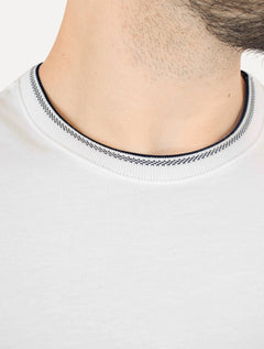 Camiseta Aramis Masculina Navy Friso Gola Branca