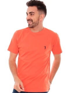 Camiseta Aleatory Masculina Navy Icon Orange Heat Salmão