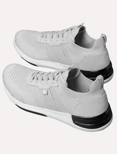 Tênis Calvin Klein Jeans Masculino Baixo Knitt Flexible Cinza Claro
