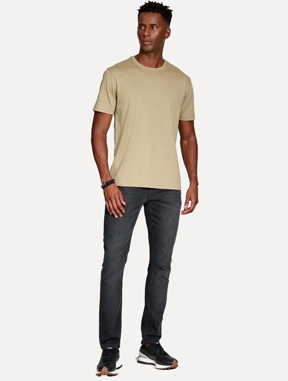 Camiseta Aramis Masculina Basic Lisa Mono Icon Caqui