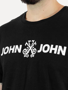 Camiseta John John Masculina JJ Basic Logo Rusty Preta