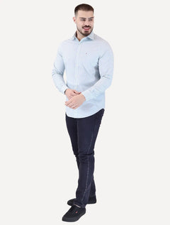 Camisa Tommy Hilfiger Masculina Regular Wrinkle Free Verde Claro