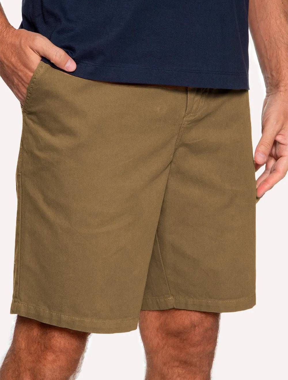 Bermuda Aramis Masculina Chino Color Basica Marrom Claro