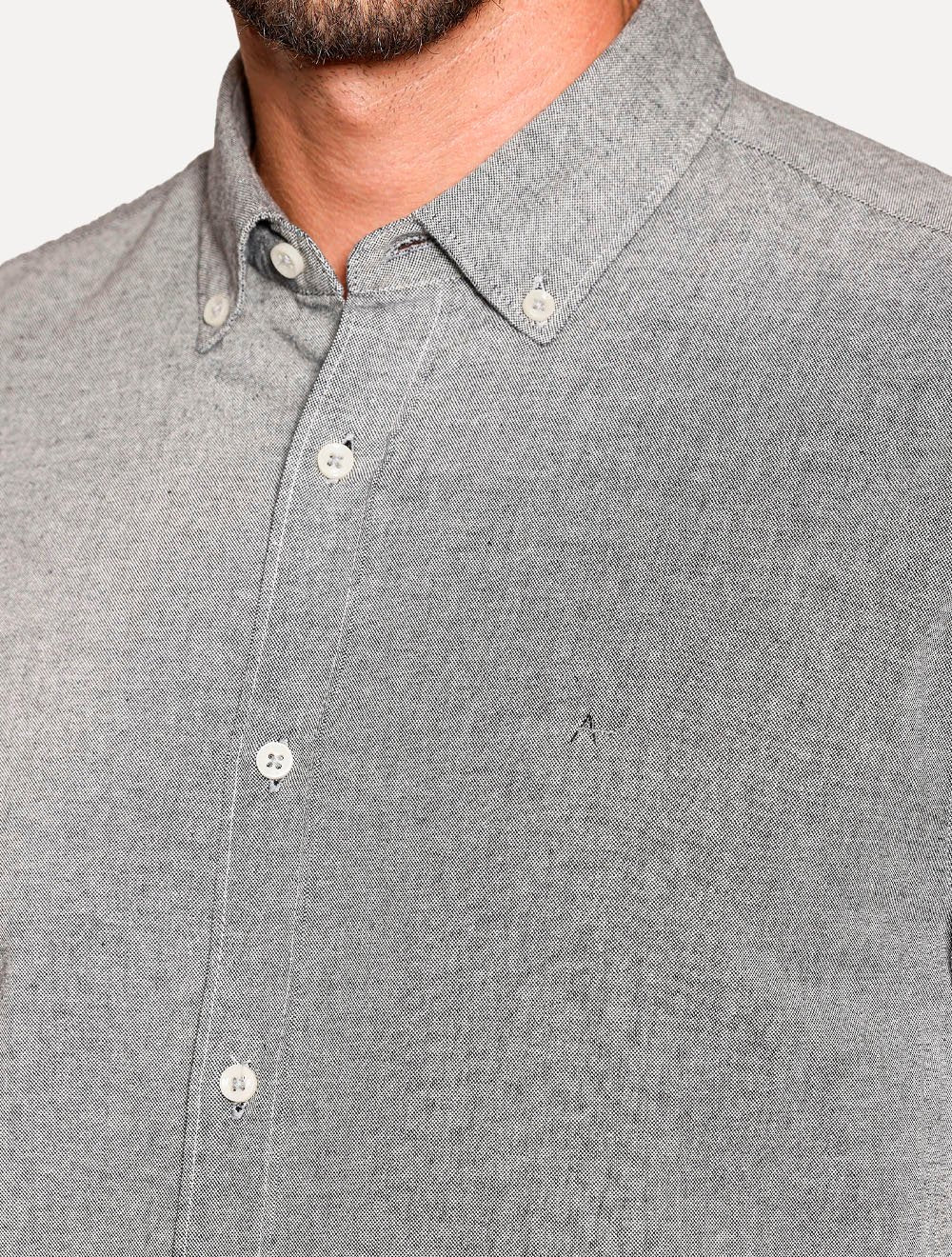 Camisa Aramis Masculina Slim Oxford Planalto Cinza Escuro