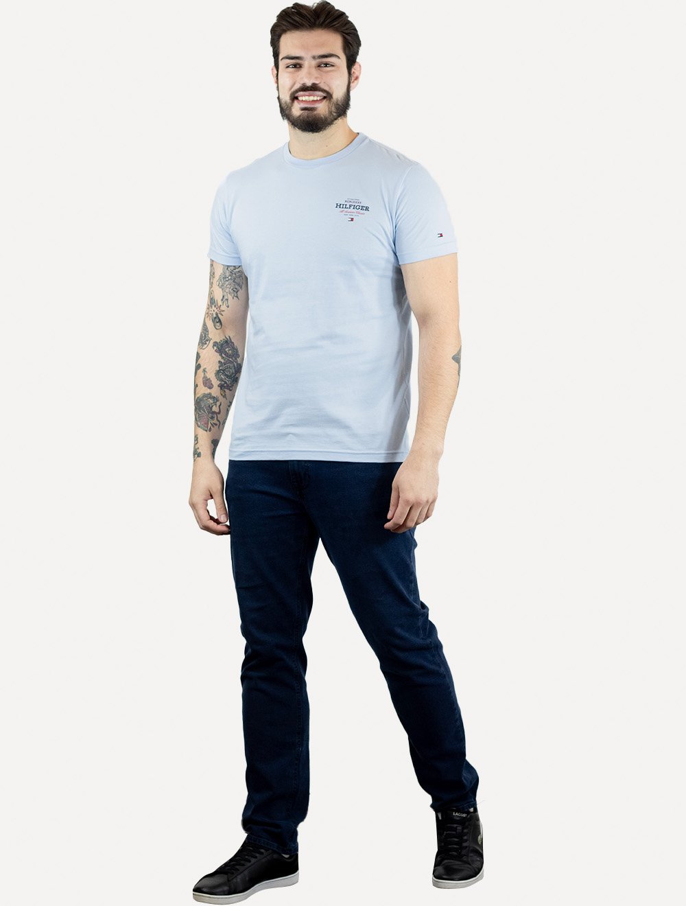 Camiseta Tommy Hilfiger Masculina Monotype All American Azul Claro