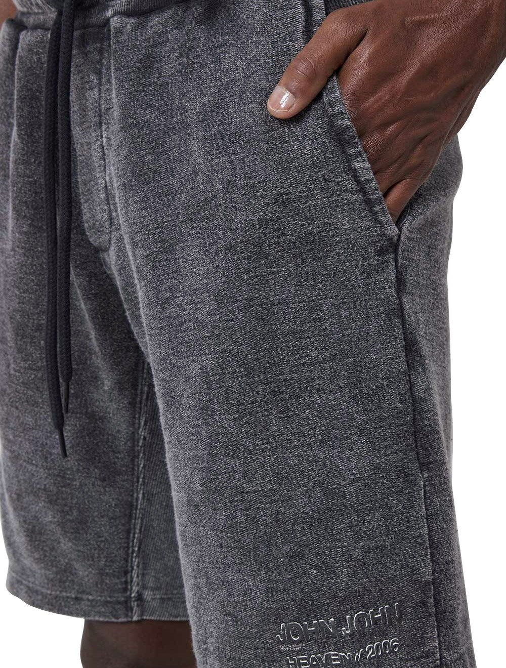 Bermuda John John Moletom Masculina Torino Preto Mescla