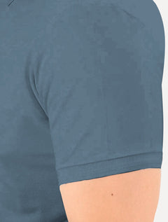Polo Aramis Masculina Cotton Piquet Basic Mono Logo Azul Médio