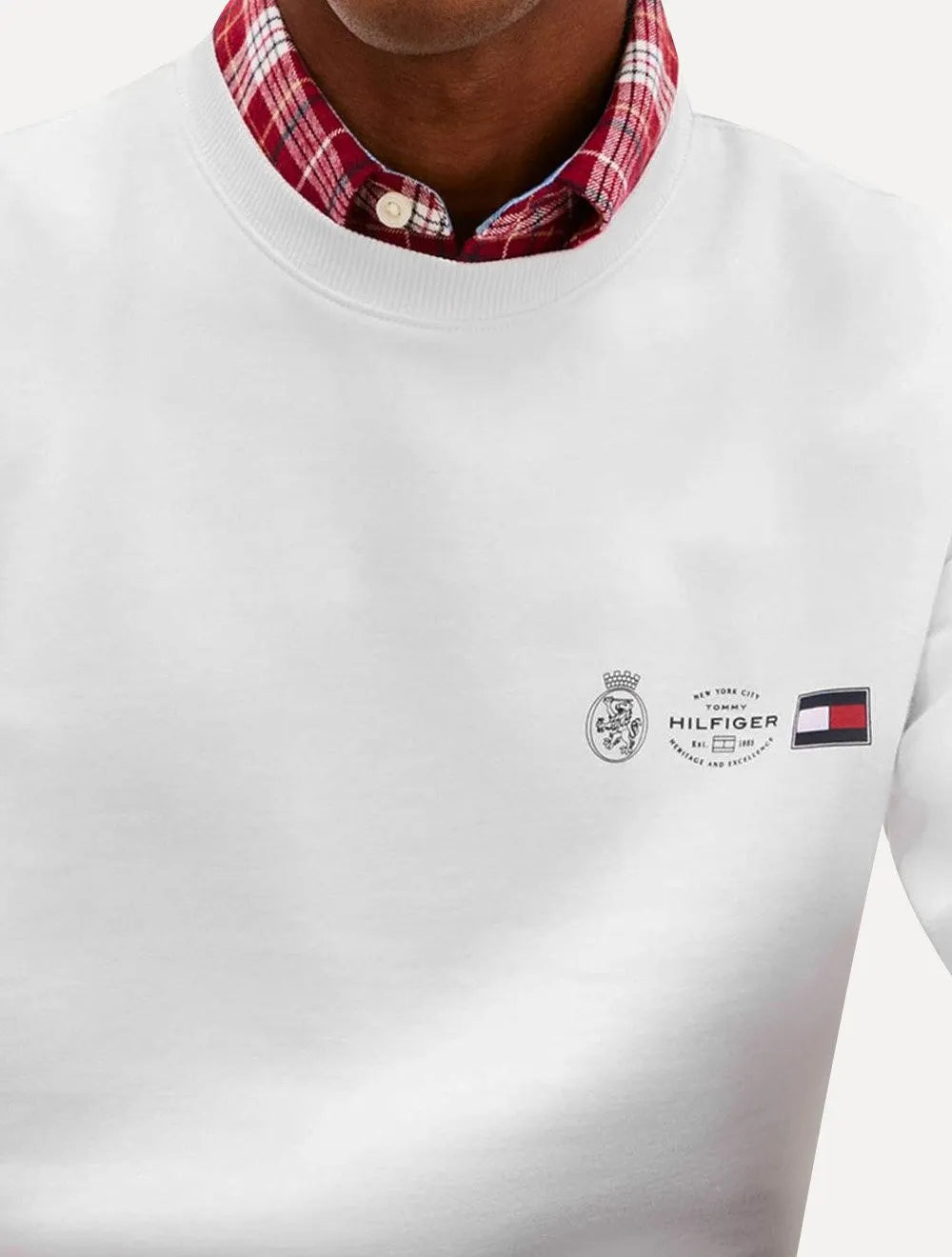 Moletom Tommy Hilfiger Masculino Treble Logos Branca