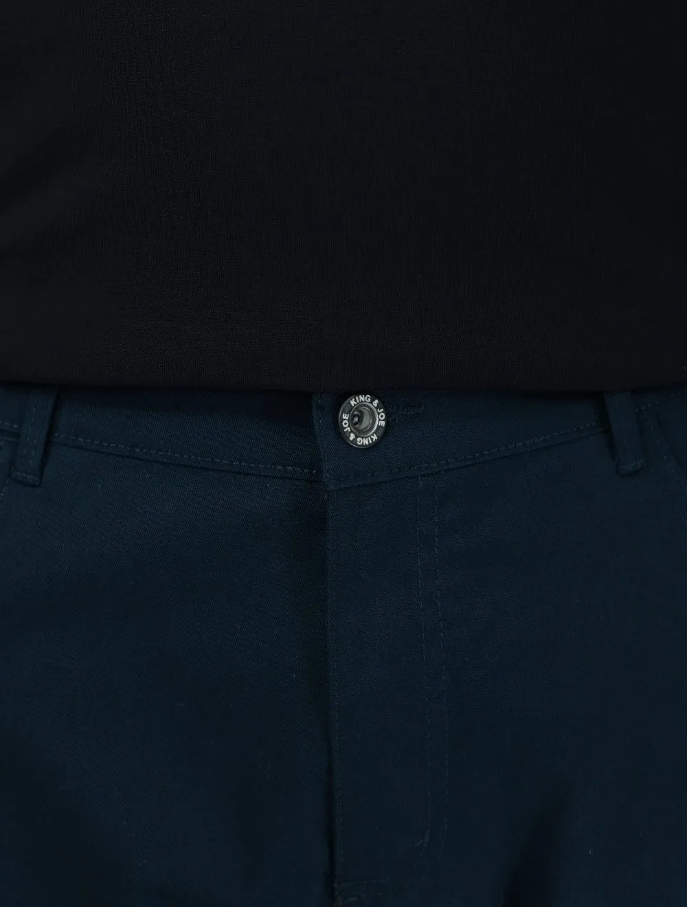 Bermuda King & Joe Masculina Slim Sarja 2X1 Five Pockets Azul Marinho