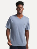 Camiseta Dudalina Masculina V-Neck Essentials Black Icon Cinza Médio