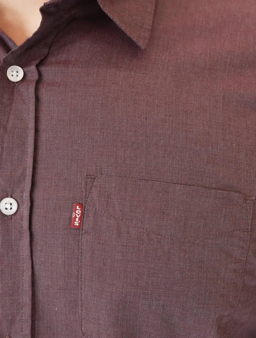 Camisa Levis Masculina Standard One Pocket Bordô Mescla
