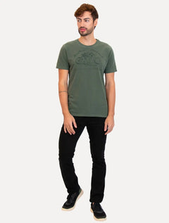 Camiseta Ellus Masculina Cotton Fine Old School Verde Escuro