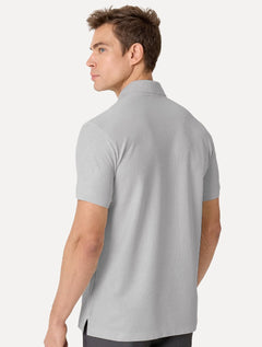 Polo Dudalina Masculina Piquet Essential Color Cinza Claro