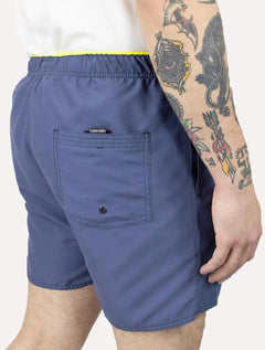 Short Calvin Klein Swimwear D'Água Yellow Vertical Azul Escuro