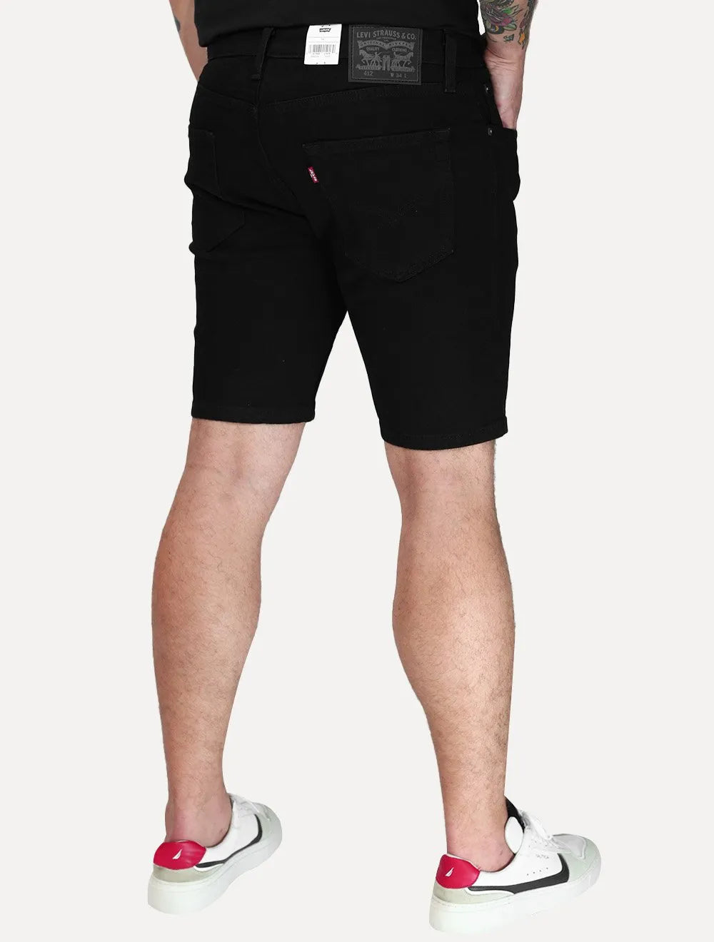 Bermuda Levis Jeans Masculina 405 Standard Shorts Stretch Preta
