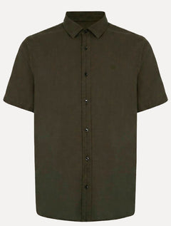 Camisa John John Masculina Regular Manga Curta Rustic Mono Logo Verde Médio