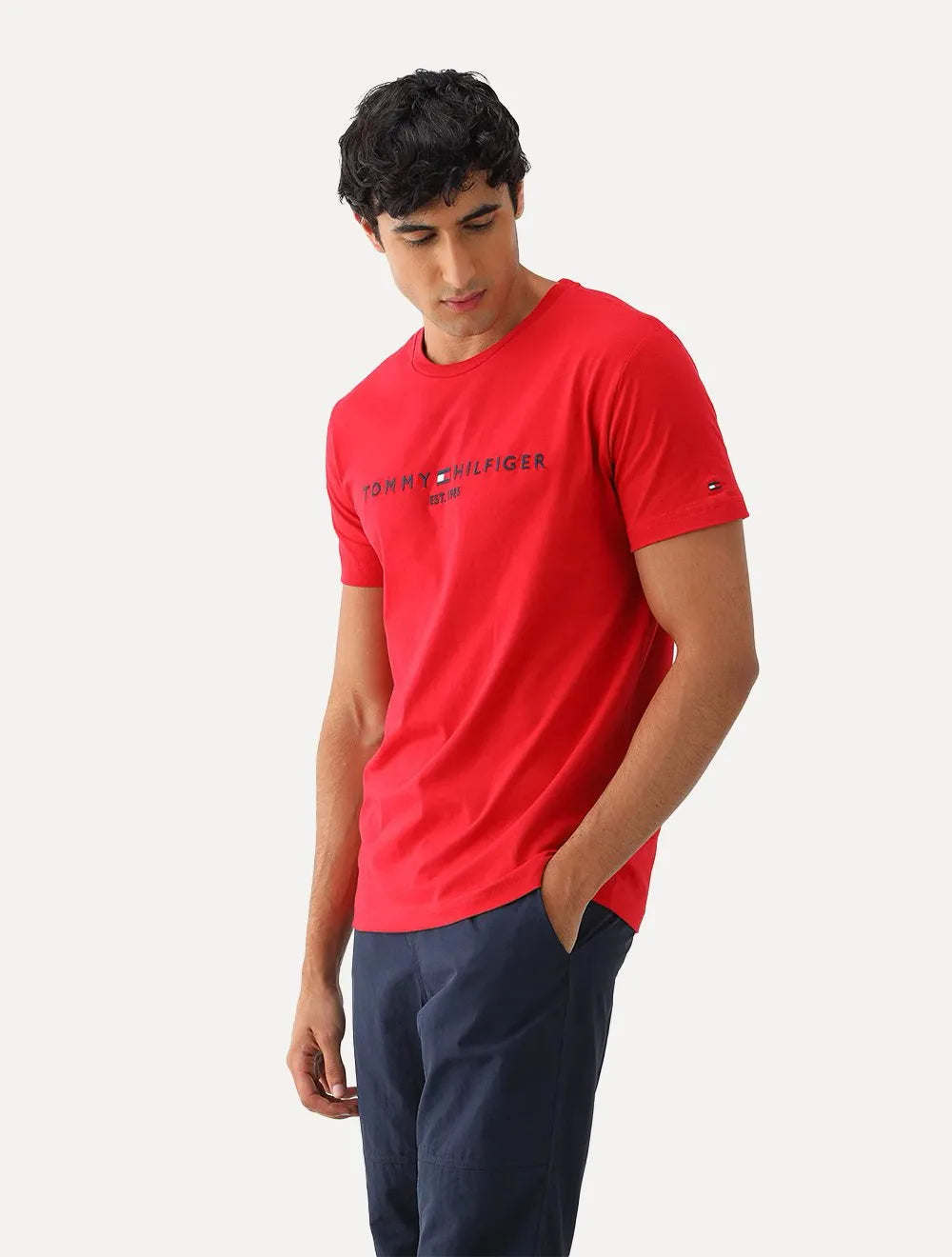 Camiseta Tommy Hilfiger Masculina Core Logo Vermelha