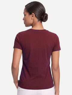 Camiseta Guess Feminina Silk Bold Logo Simple Vemelho Escuro