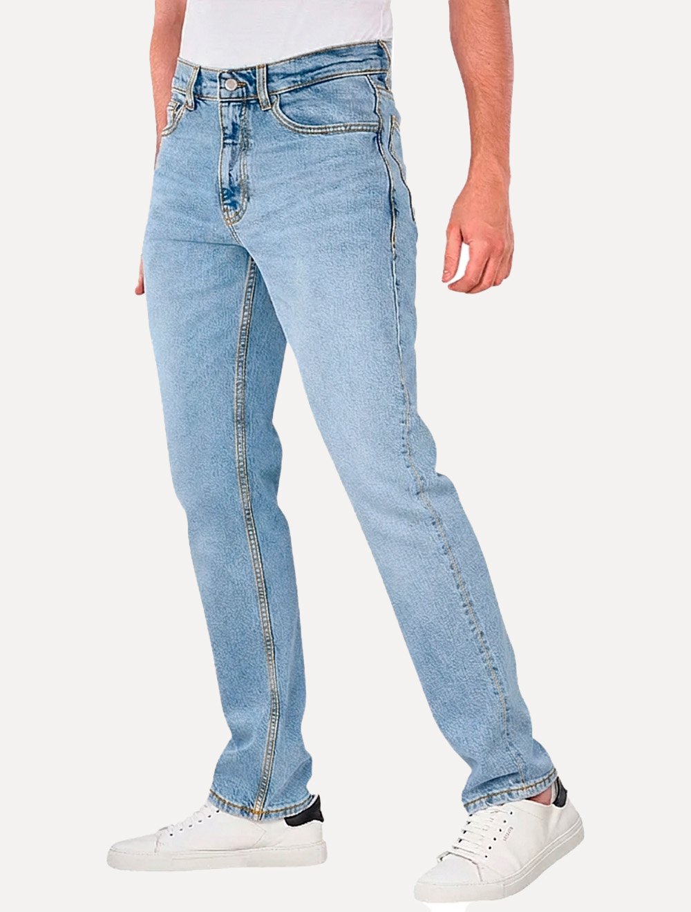 Calça Tommy Jeans Masculina Regular Straight Relaxed Ryan Azul Médio