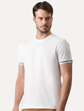 Camiseta Calvin Klein Masculina Punho Logo Branca