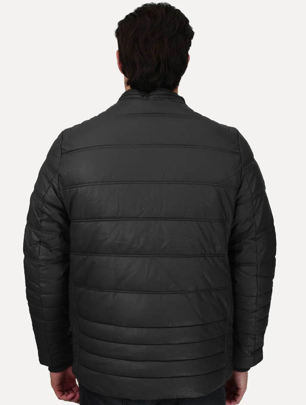 Jaqueta Dixen PU Zíper Frontal Chumbo
