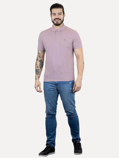 Polo John John Masculina Light Transfer Rosa Médio
