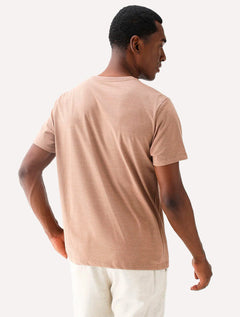 Camiseta Dudalina Masculina Melange Color Marrom Claro Mescla