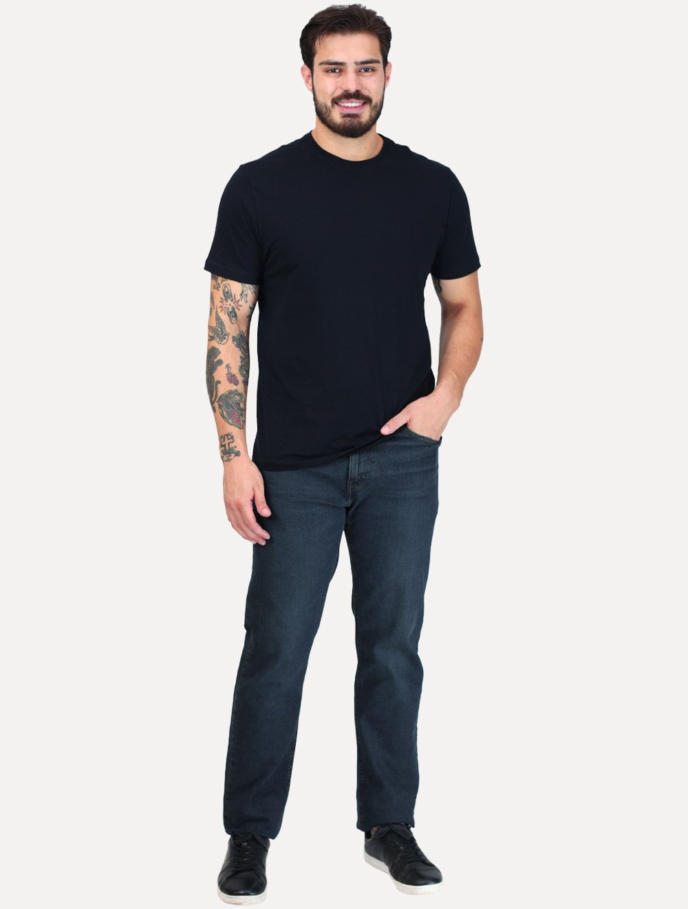Calça Levis Jeans Masculina 505 Regular Azul Mescla