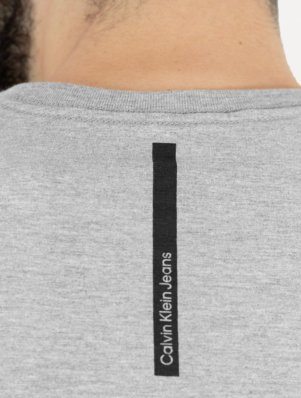 Camiseta Calvin Klein Jeans Masculina Institutional Navy New Logo Cinza Mescla