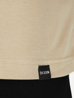 Camiseta Dixen Over Recorte Estruturado na Manga Caqui