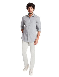 Camisa Aramis Masculina Regular Pocket Tricoline Quadri Xadrez Verde Acinzentado
