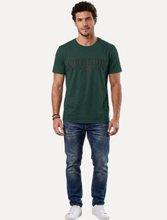 Camiseta John John Masculina Regular Matchpoint Verde Escuro