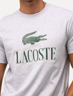 Camiseta Lacoste Masculina Heavy Cotton Jersey Vintage Cinza Mescla