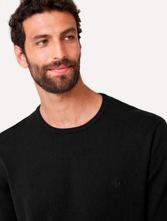 Suéter Dudalina Masculino Tricot Crewneck Basico Preto