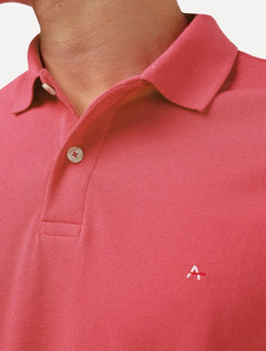 Polo Aramis Masculina Basic Piquet Rosa Coral