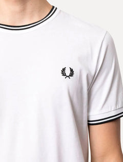 Camiseta Fred Perry Masculina Regular Twin Tipped Branca