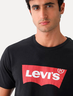 Camiseta Levis Masculina Logo Batwing Preta